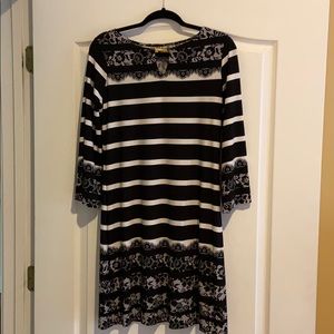 Beautiful black and cream dress.